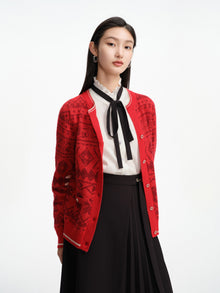 Merino Wool Knit Cardigan Knit Wear | Red