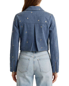 Avec Les Filles | Womens | Crop Zip Front Jacket | Blue