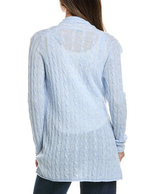 Alashan Cashmere | Womens | Mini Breezy Cable 100% Cashmere Duster Cardigan | Blue