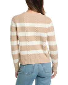 Alashan Cashmere | Womens | Stripe Cashmere & Angora-Blend Sweater | Brown