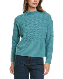 Alashan Cashmere | Womens | Arabella Basketweave Wool Sweater | Green