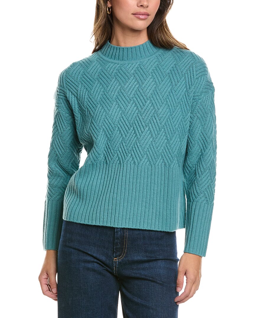 Alashan Cashmere | Womens | Arabella Basketweave Wool Sweater | Green