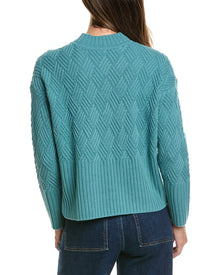 Alashan Cashmere | Womens | Arabella Basketweave Wool Sweater | Green