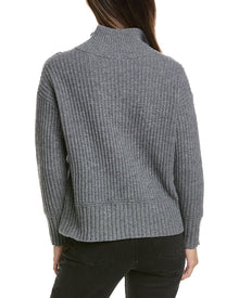 Alashan Cashmere | Womens | Morgan Textured 1/2-Zip Wool Sweater | Gray