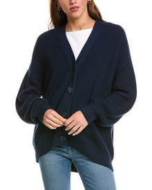 525 America | Womens | Structured Stripe Cardigan | Blue