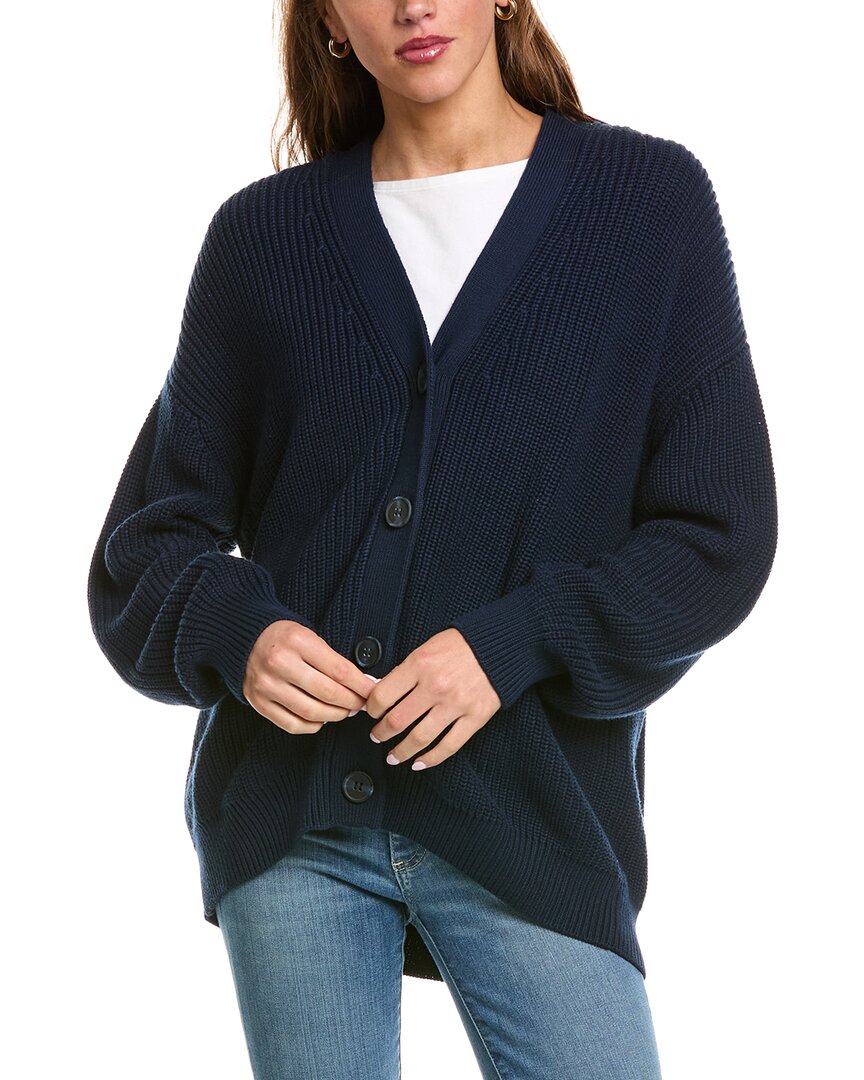 525 America | Womens | Structured Stripe Cardigan | Blue
