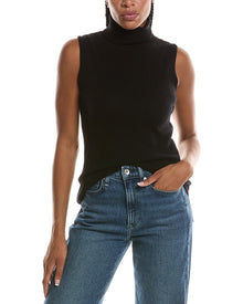 Forte Cashmere | Womens | Basic Sleeveless Turtleneck 100% Cashmere Sweater | Grey
