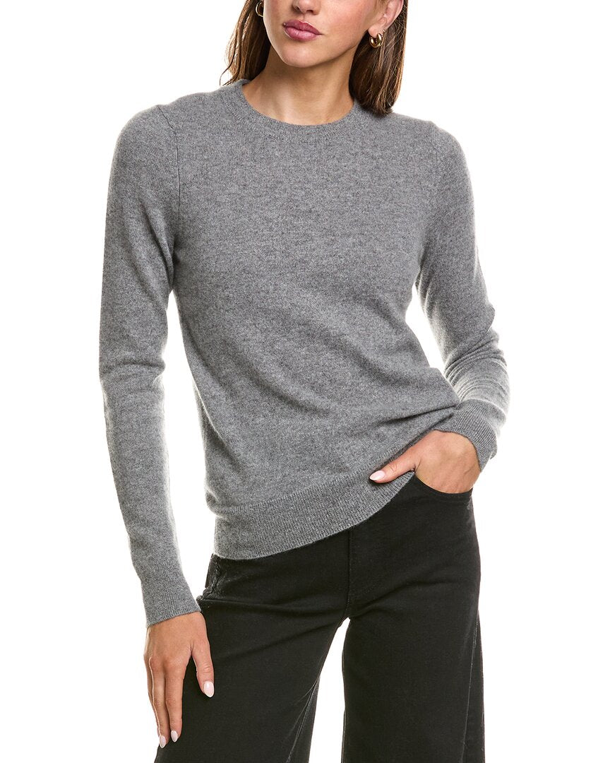 InCashmere | Womens | Basic Crewneck 100% Cashmere Sweater | Grey