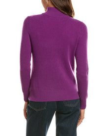 InCashmere | Womens | Basic Mock Neck 100% Cashmere Sweater | Purple