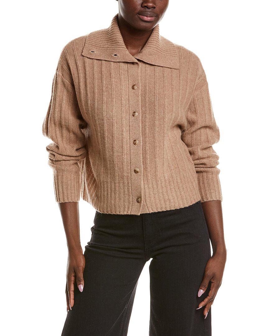 NAADAM | Womens | Premium 100% Cashmere Reversible Collared Cardigan | Brown