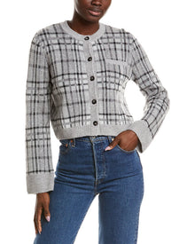 NAADAM | Womens | Luxe Wool & Cashmere Jacquard Cardigan | Grey