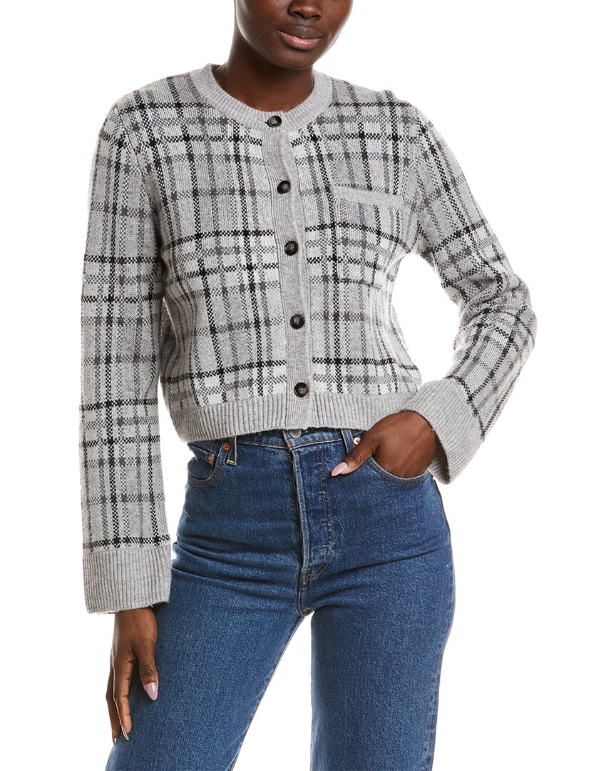 NAADAM | Womens | Luxe Wool & Cashmere Jacquard Cardigan | Grey