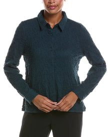 EILEEN FISHER | Womens | Classic Collar Shirt | Green
