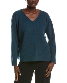 EILEEN FISHER | Womens | V-Neck 100% Cashmere Sweater | Green