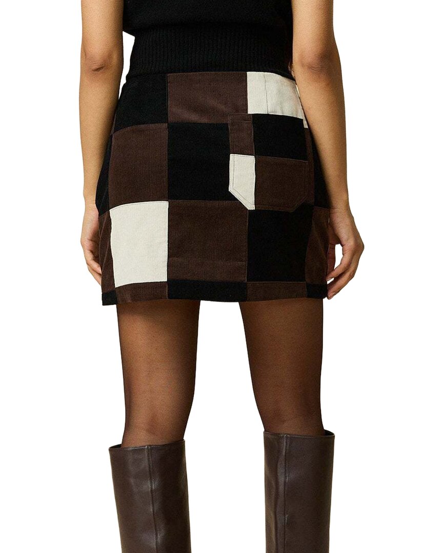 Rowing Blazers | Womens | Patchwork Corduroy Skirt | Brown Multi