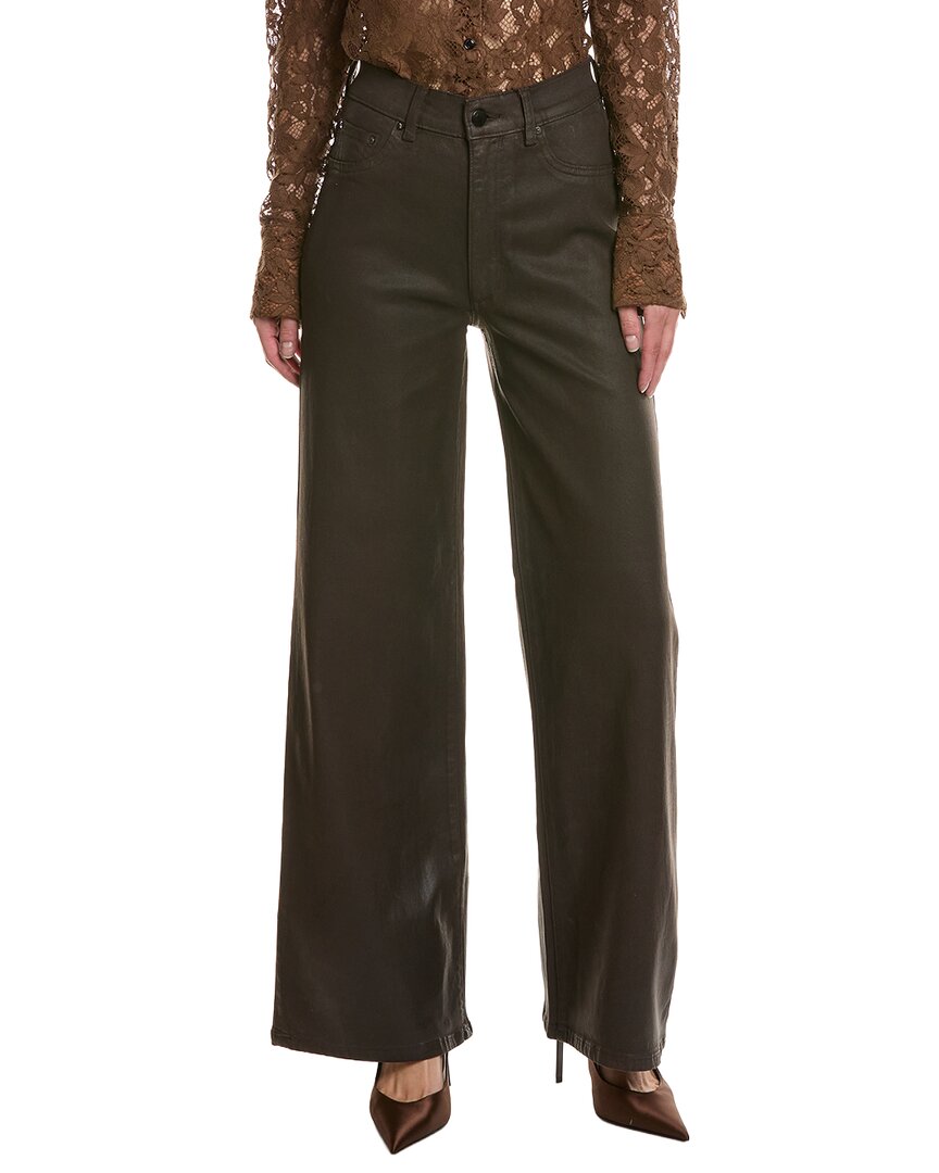 DL1961 | Womens | Hepburn Walnut Coated Wide Leg Jean | Brown