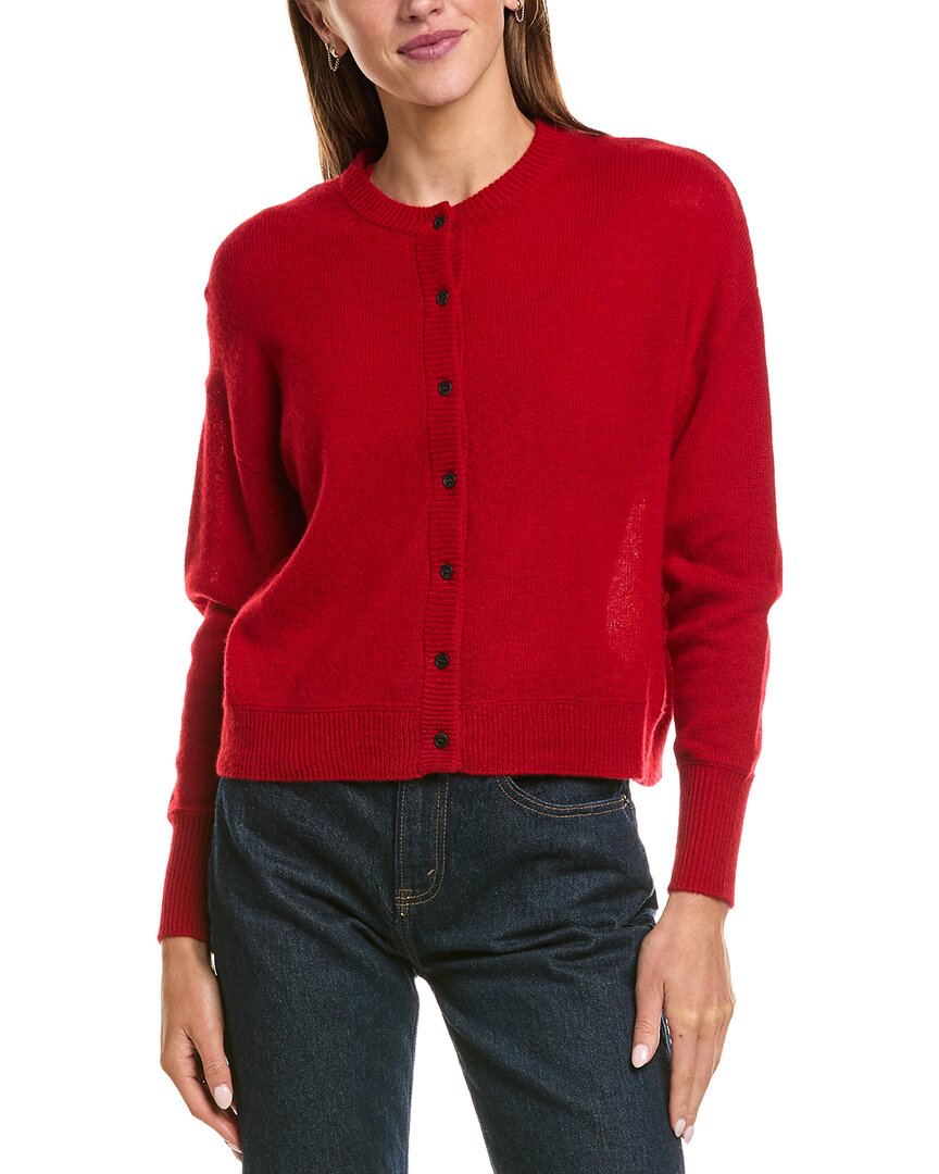 Hannah Rose | Womens | Drop Shoulder 100% Cashmere Cardigan | Red