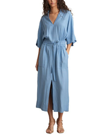 Reiss | Womens | Cecilia Sleeved Shirtdress | Blue