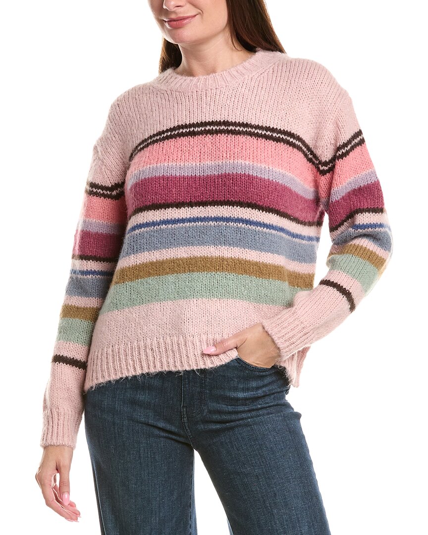 Michael Stars | Womens | Aura Striped Wool-Blend Pullover | Pink