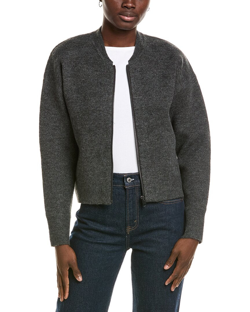 Michael Stars | Womens | Lidia Cropped Bomber Jacket | Grey