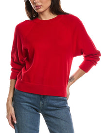 Forte Cashmere | Womens | Rib Trim 100% Cashmere Sweatshirt | Red