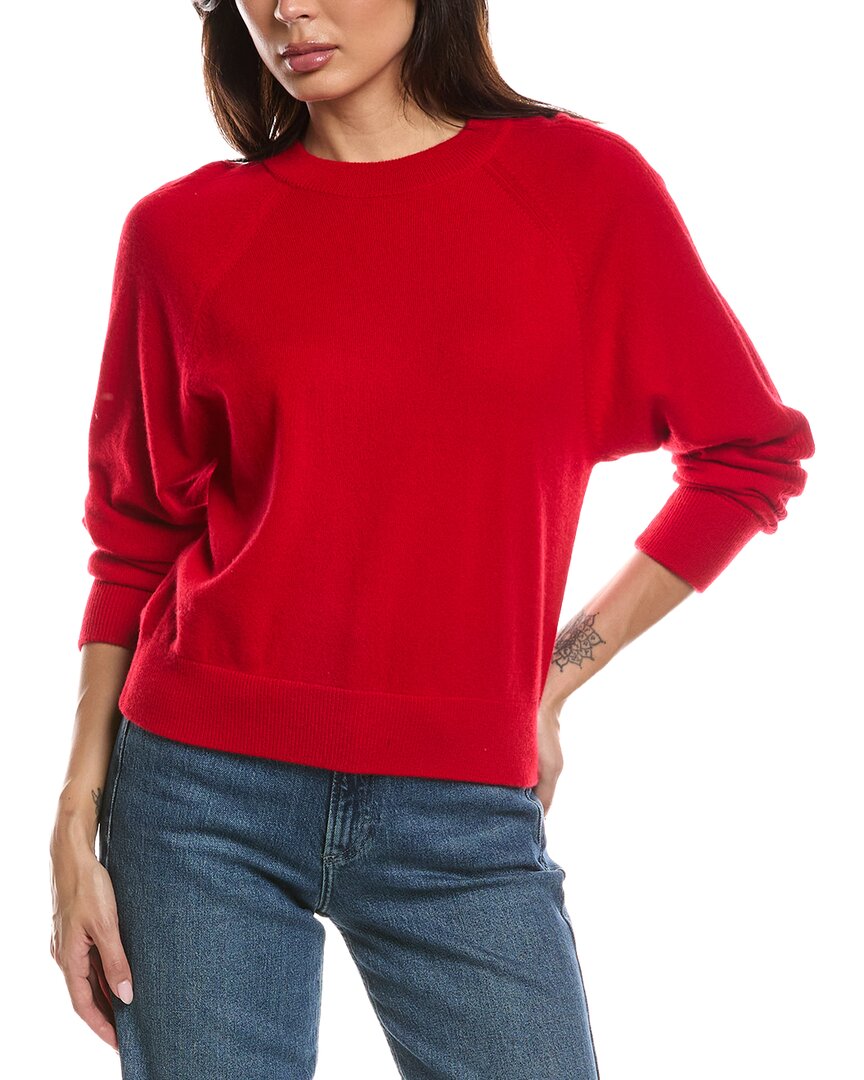 Forte Cashmere | Womens | Rib Trim 100% Cashmere Sweatshirt | Red