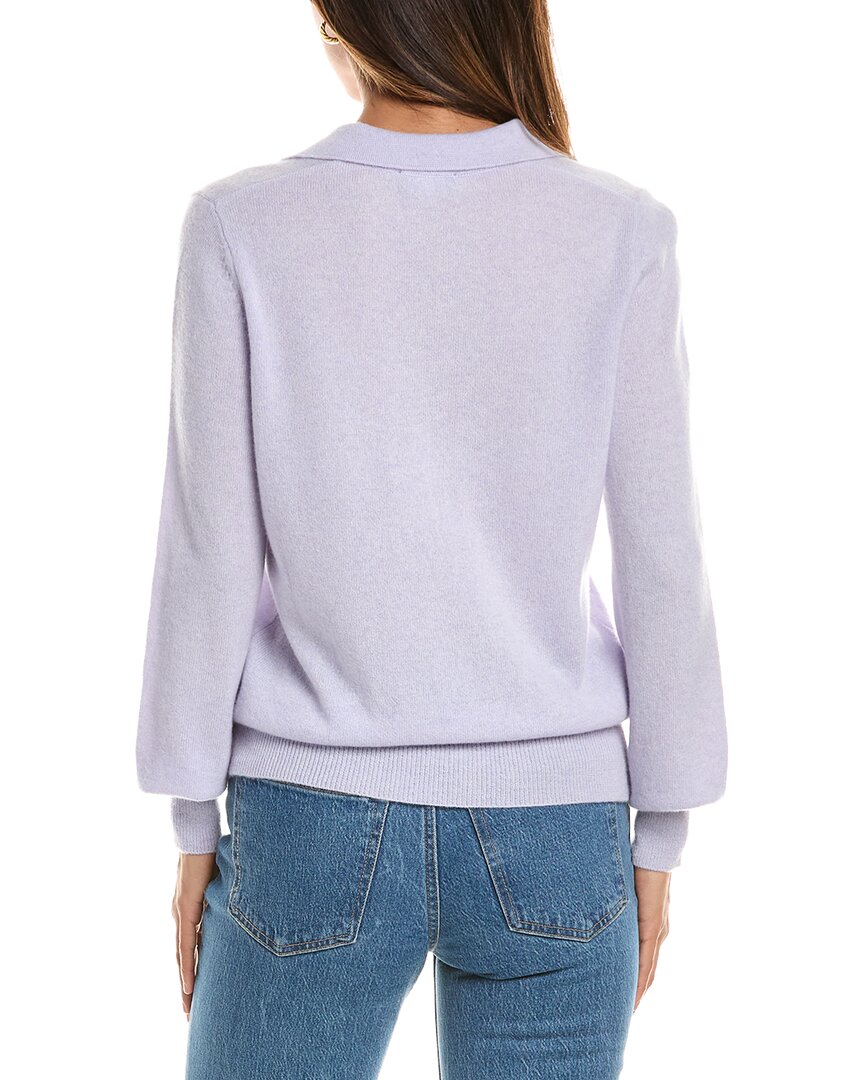 Forte Cashmere | Womens | Split Neck 100% Cashmere Polo Sweater | Amethyst