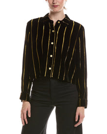 L'AGENCE | Womens | Cosette Crop Hi Low Shirt | Black