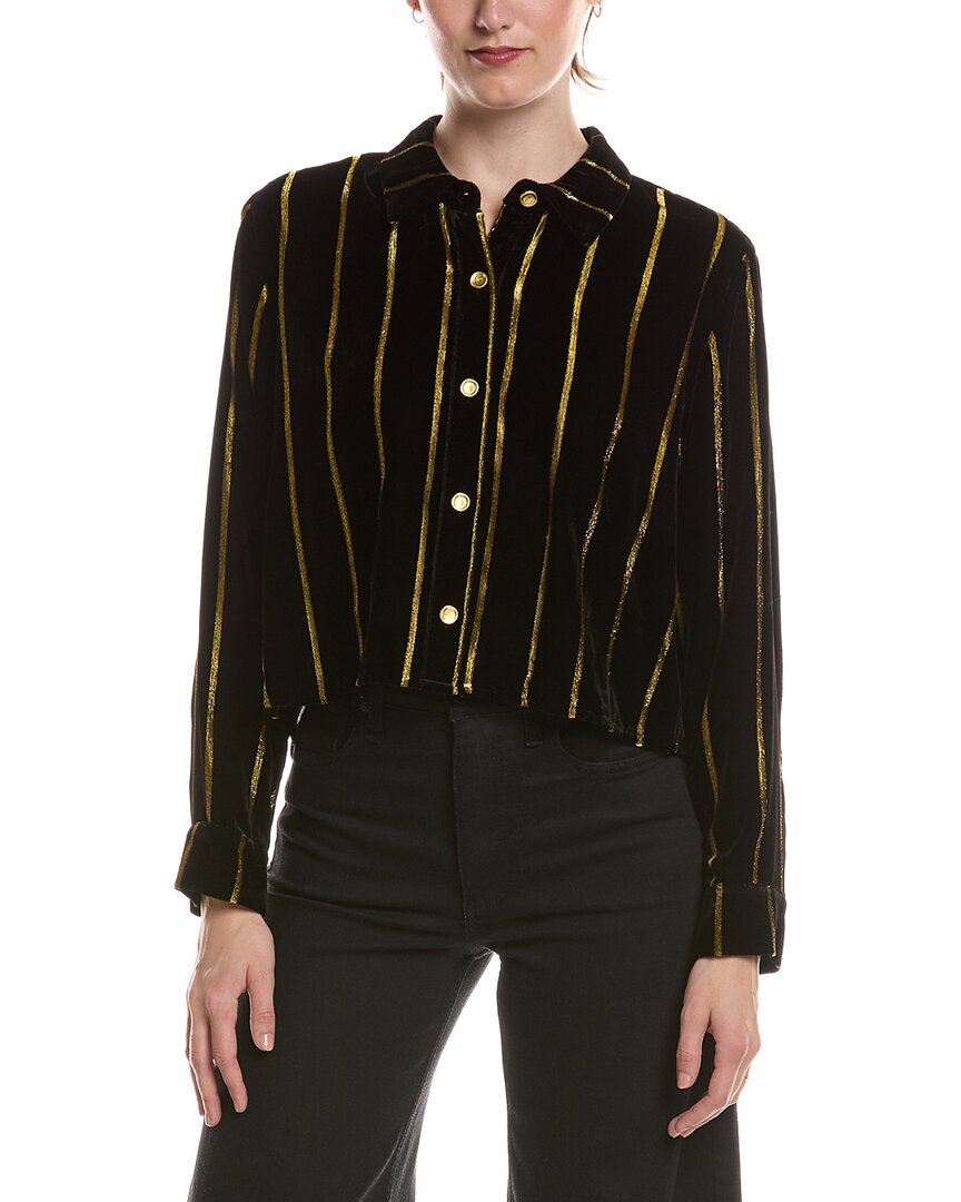 L'AGENCE | Womens | Cosette Crop Hi Low Shirt | Black