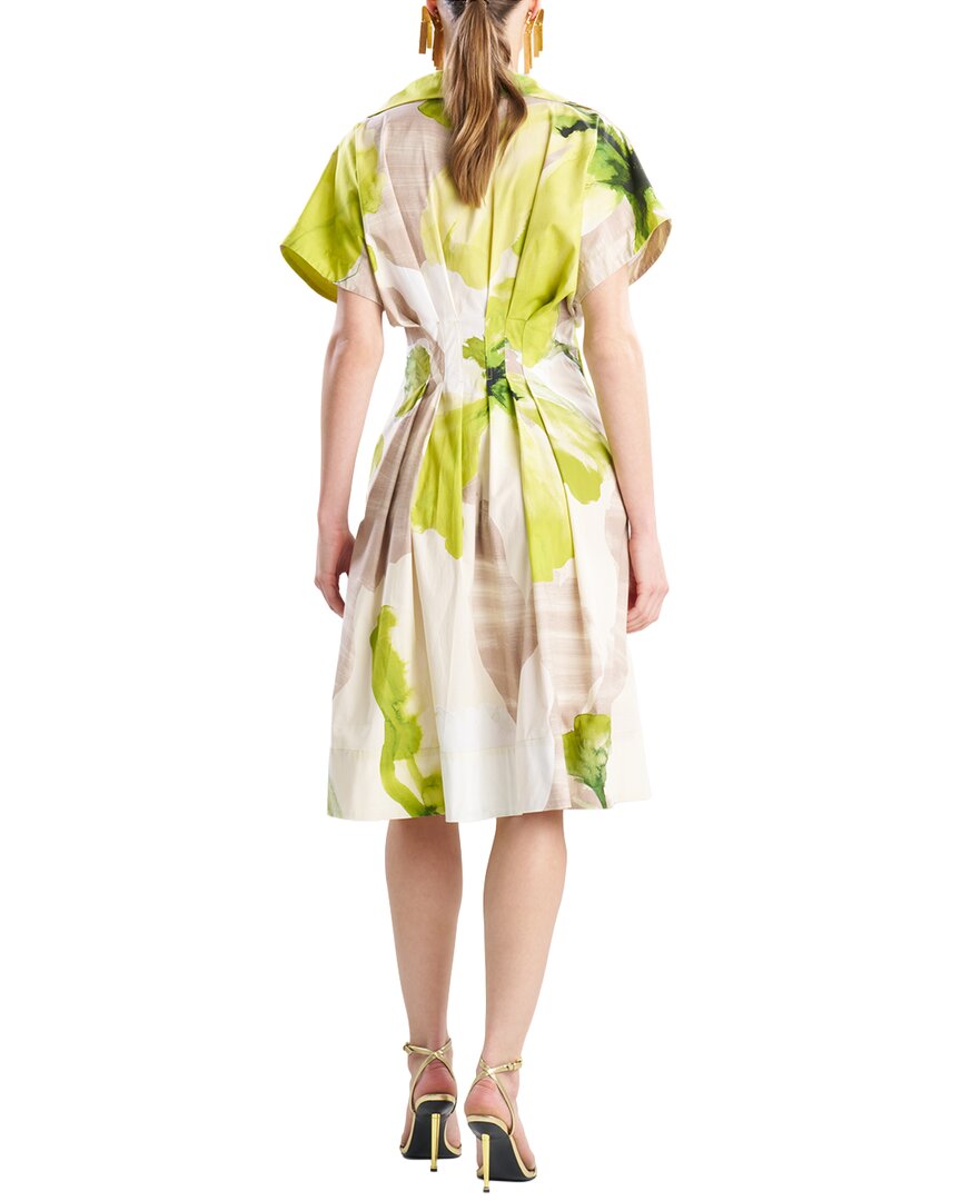 Natori | Womens | Orchid Poplin Pleat Shirtdress | Green