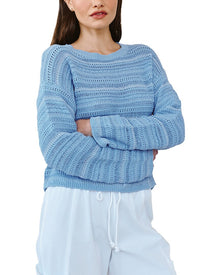Bella Dahl | Womens | Textured Crewneck Sweater | Blue