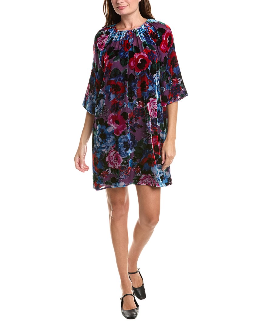 Johnny Was | Womens | Hollis Silk-Blend Mini Dress | Blue