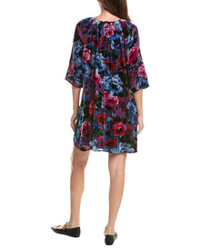 Johnny Was | Womens | Hollis Silk-Blend Mini Dress | Blue