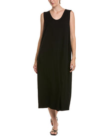 EILEEN FISHER | Womens | V-Neck Flare Oval Dress | Black