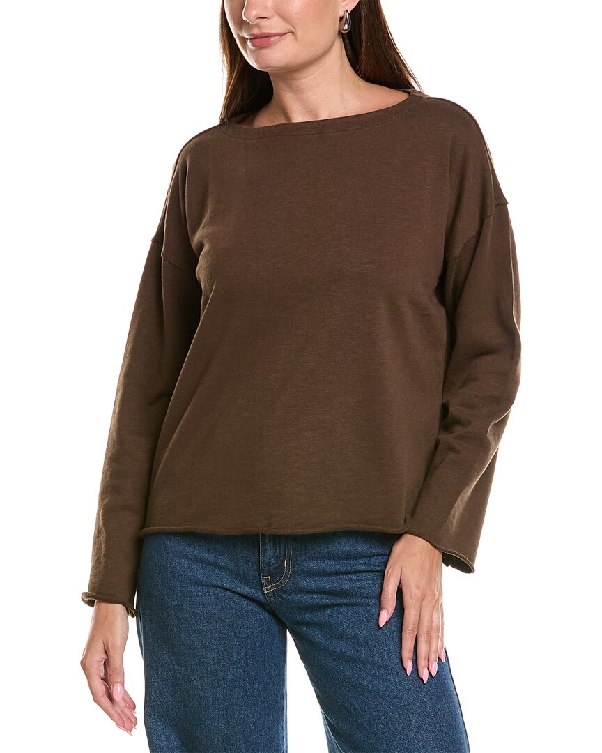 EILEEN FISHER | Womens | Bateau Neck Boxy Top | White