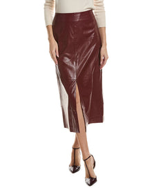 tyler boe | Womens | Phoebe Vegan Leather Skirt | Red