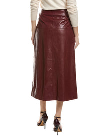 tyler boe | Womens | Phoebe Vegan Leather Skirt | Red