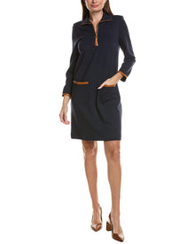 tyler boe | Womens | Helena Ponte Trimmed Dress | Navy