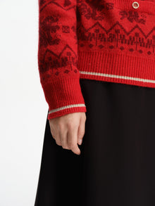 Merino Wool Knit Cardigan Knit Wear | Red