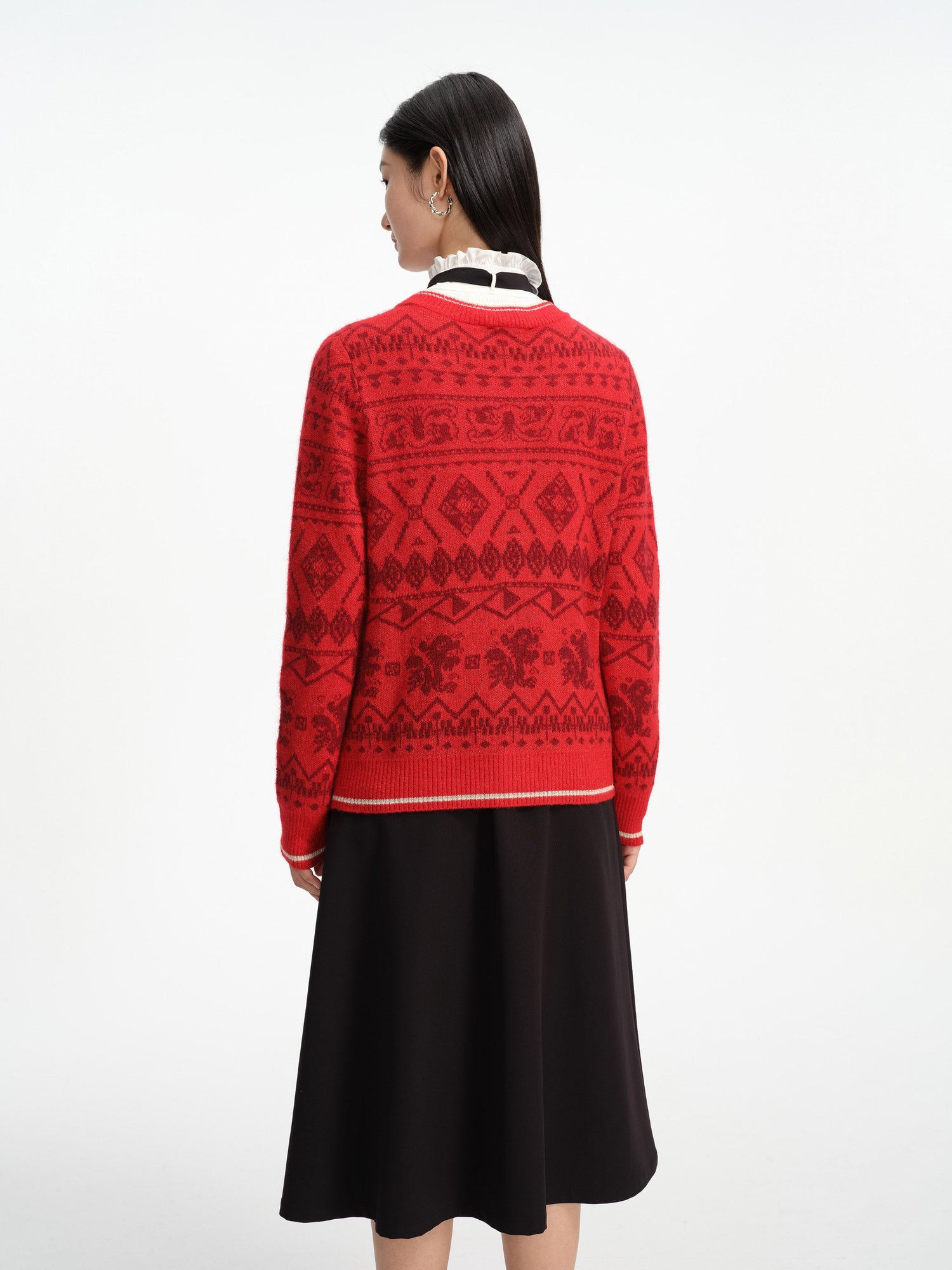 Merino Wool Knit Cardigan Knit Wear | Red