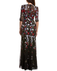 Teri Jon by Rickie Freeman | Womens | Printed Maxi Dress | Black