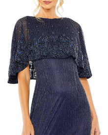 Mac Duggal | Womens | Beaded Mesh A-Line Gown | Black