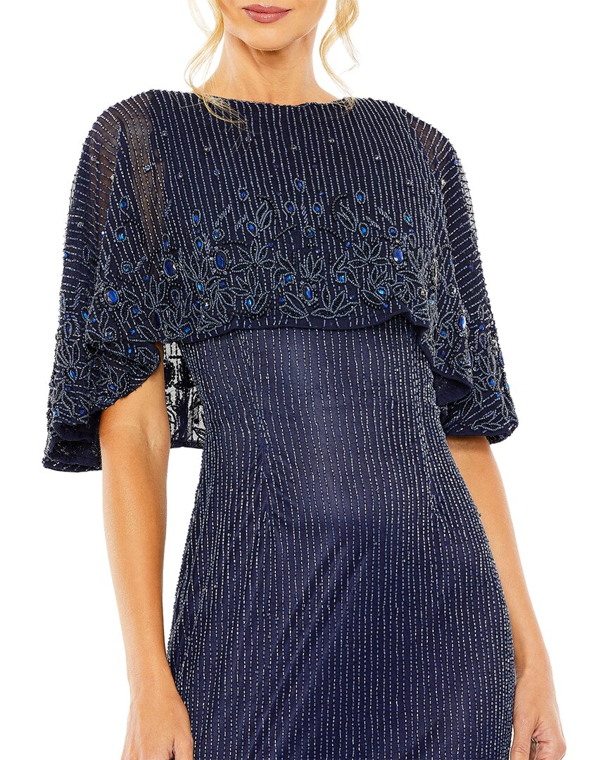 Mac Duggal | Womens | Beaded Mesh A-Line Gown | Black