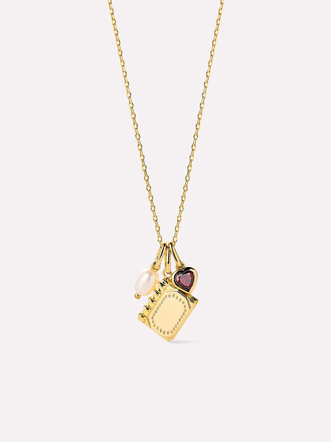Alexa Charm Necklace | 14K Gold on Brass | Freshwater Pearls/Cubic Zirconia