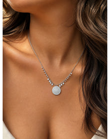 14k Gold Lab Grown Diamond Cluster Necklace | 14Kt White Gold