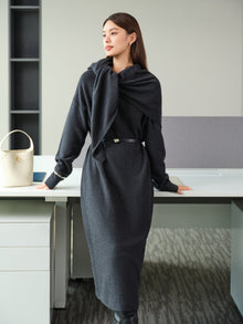 Wool Cashmere Knit Skirt | Grey