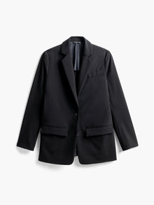 women's black velocity relaxed blazer flat shot of front