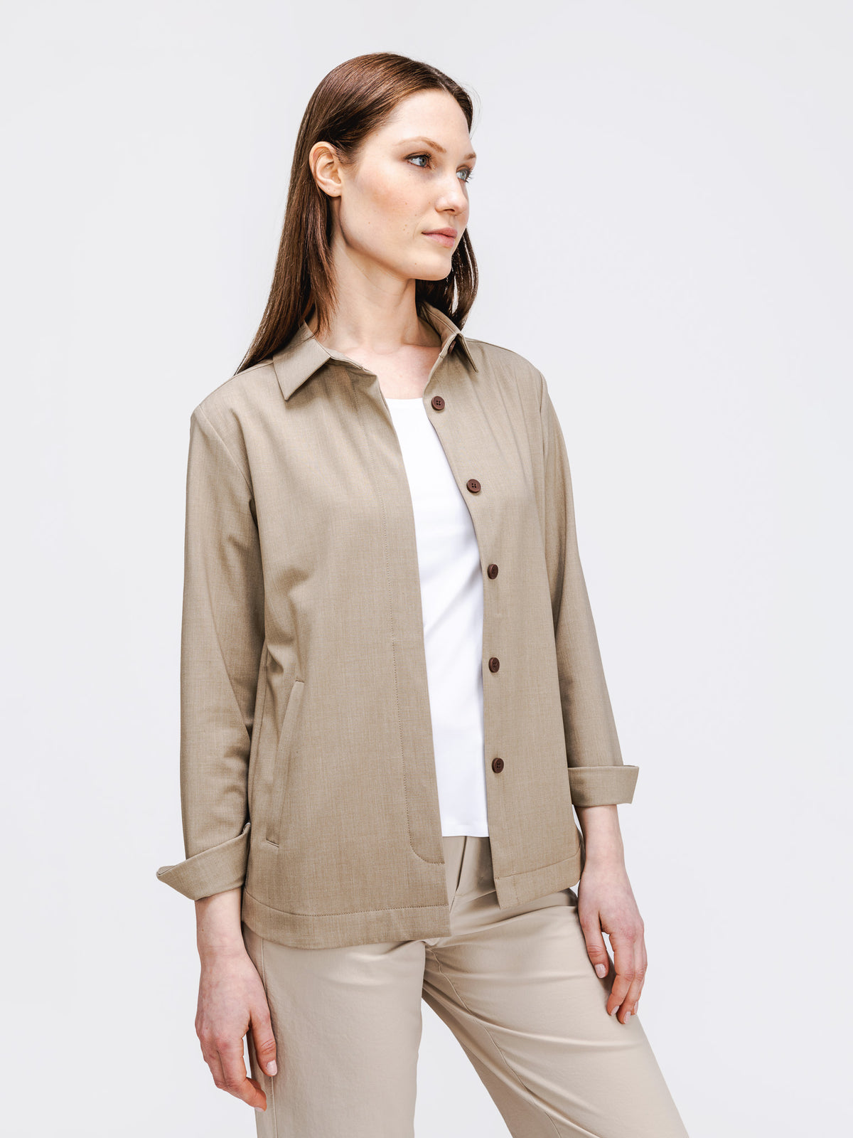 Womens | Velocity Shirt Jacket | Flax