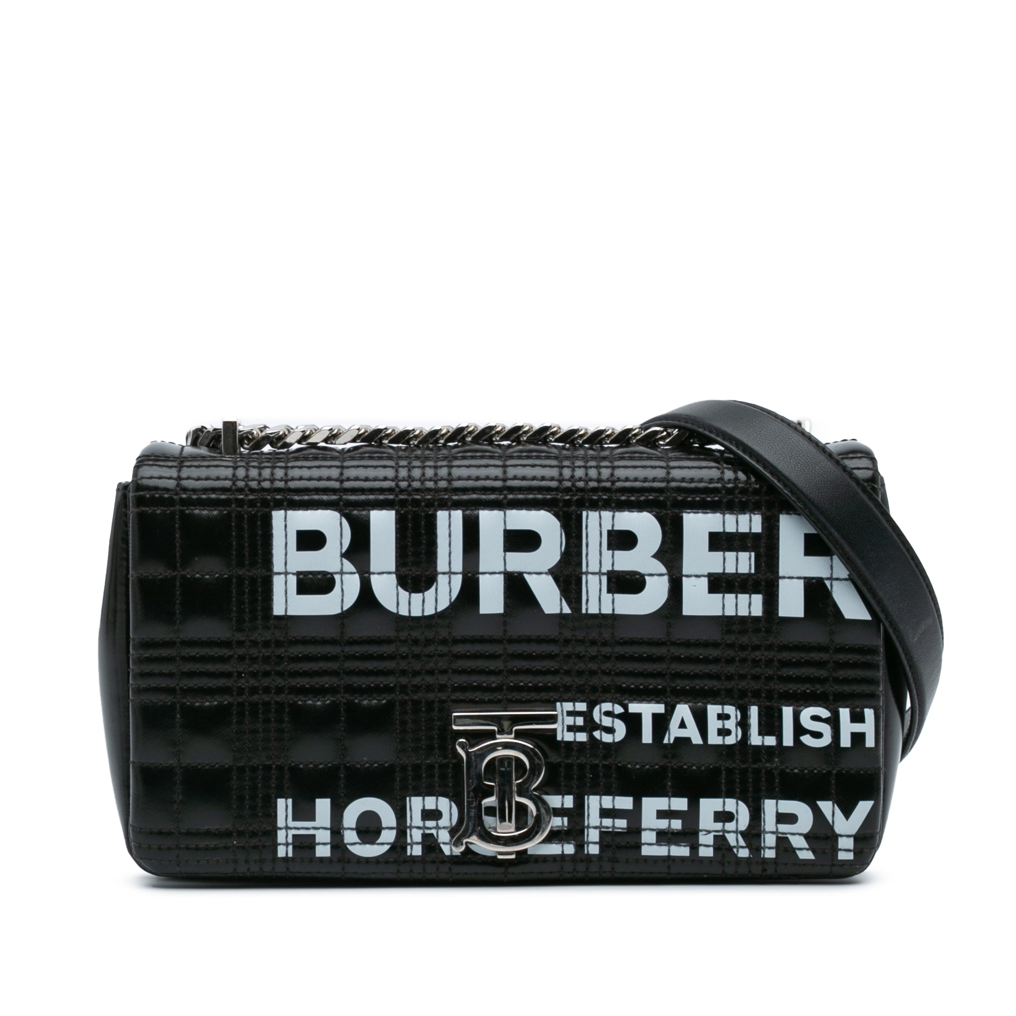 Burberry | Pre-Owned Small Patent Horseferry Lola Crossbody | Black