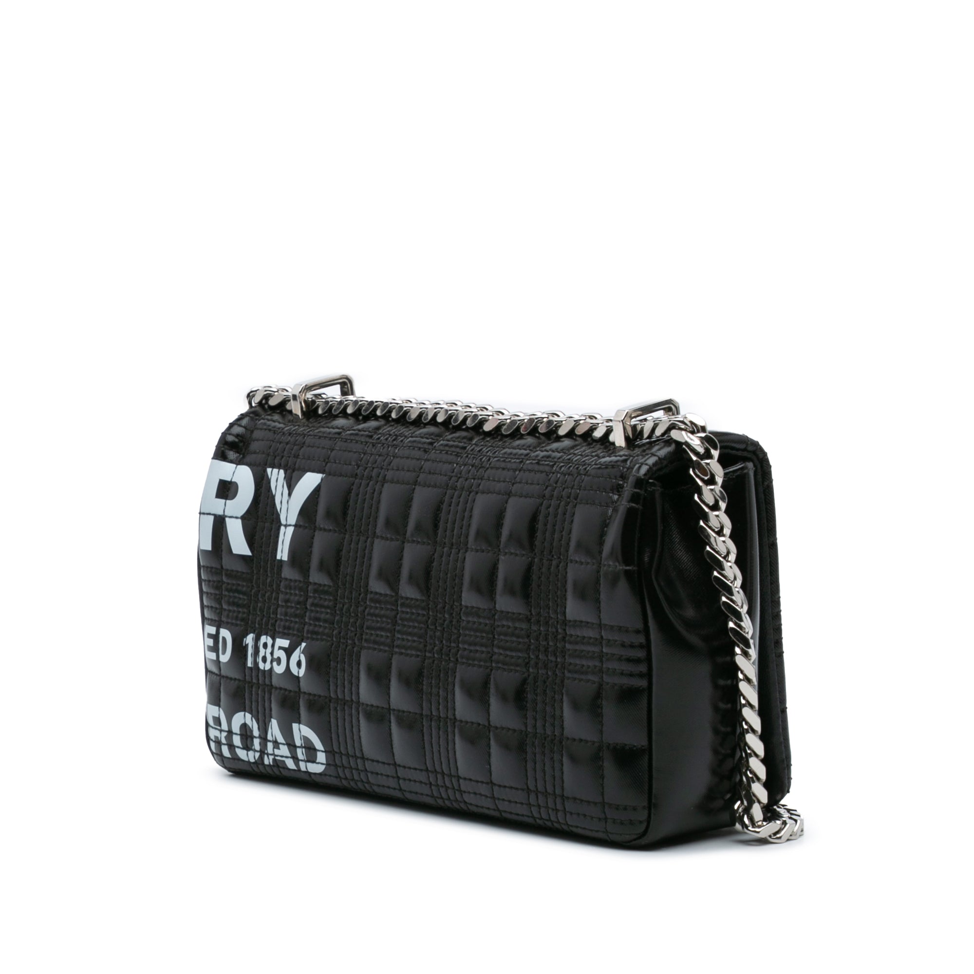 Burberry | Pre-Owned Small Patent Horseferry Lola Crossbody | Black